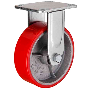 Большегрузное полиуретановое колесо 75 мм, ширина - 50 (неповоротное, площадка, роликоподшипник) - FCP 921